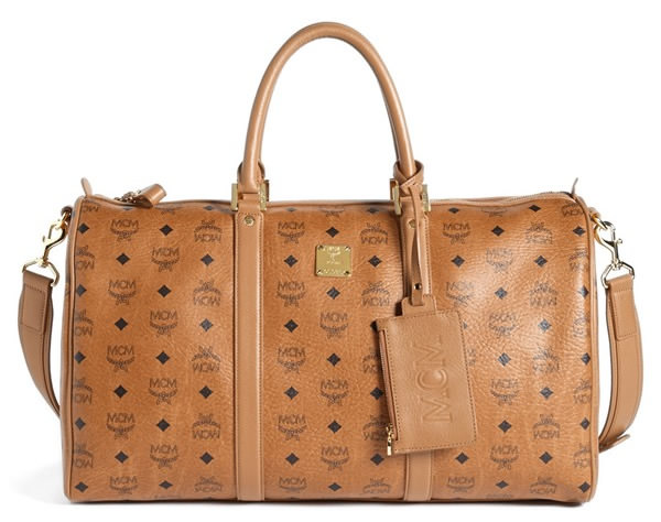 MCM Large Heritage Coated Canvas Weekend Duffel Bag