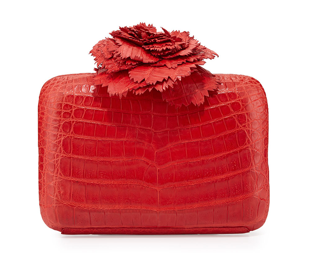 Nancy Gonzalez Crocodile Flower Minaudiere