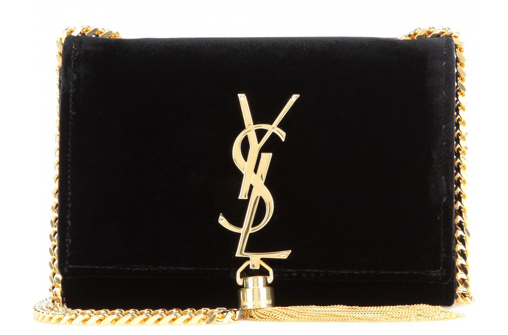 Saint Laurent Petit Satchel Monogramme Velvet Shoulder Bag