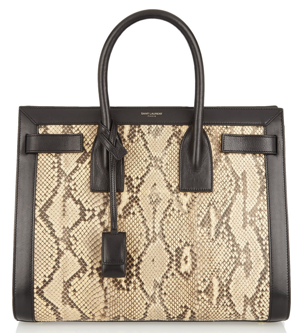 Saint Laurent Sac De Jour Small Python and Leather Tote