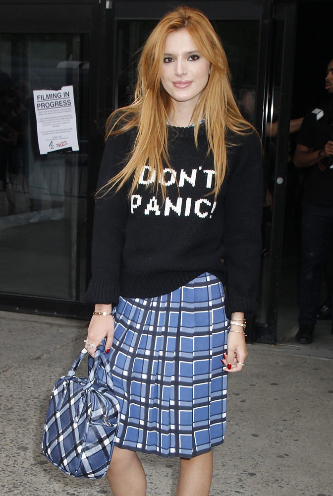 Bella Thorne arrives at the Marc Jacobs runway show at NYFW S/S 2015