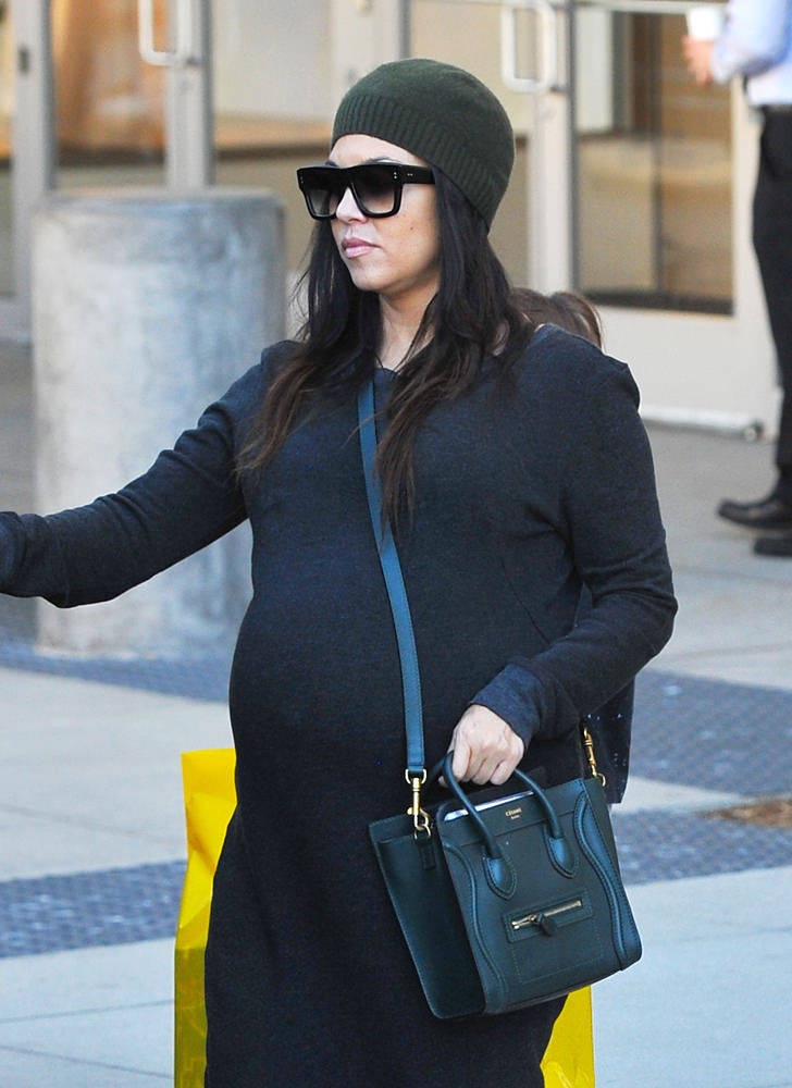 A pregnant Kourtney and Khloe Kardashian along with Mason and Penelope do some shopping at Neiman Marcus and the Lego store at the Westfield Mall in Woodland Hills