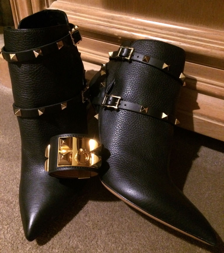 Hermes-CDC-Cuff-and-Valentino-Rockstud-Boots