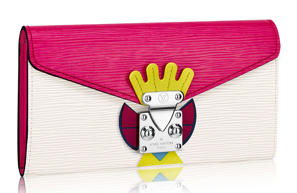 Check Out Louis Vuitton's Fun Cruise 2015 Bags, Now Available in Stores and Online 20 Louis-Vuitton-Tribal-Mask-Sarah-Wallet-Pink
