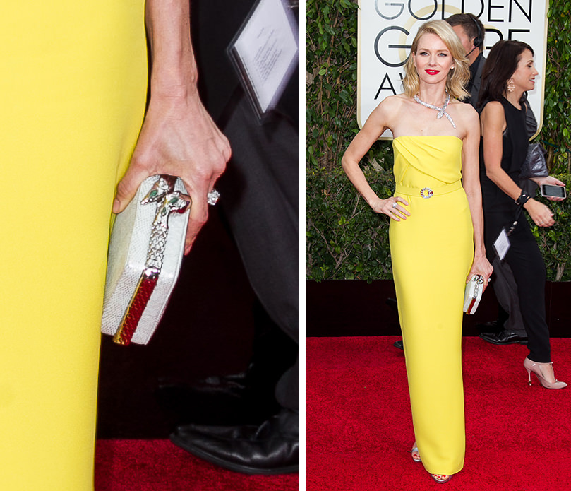 Naomi Watts Bvlgari Snakeskin Serpenti Clutch