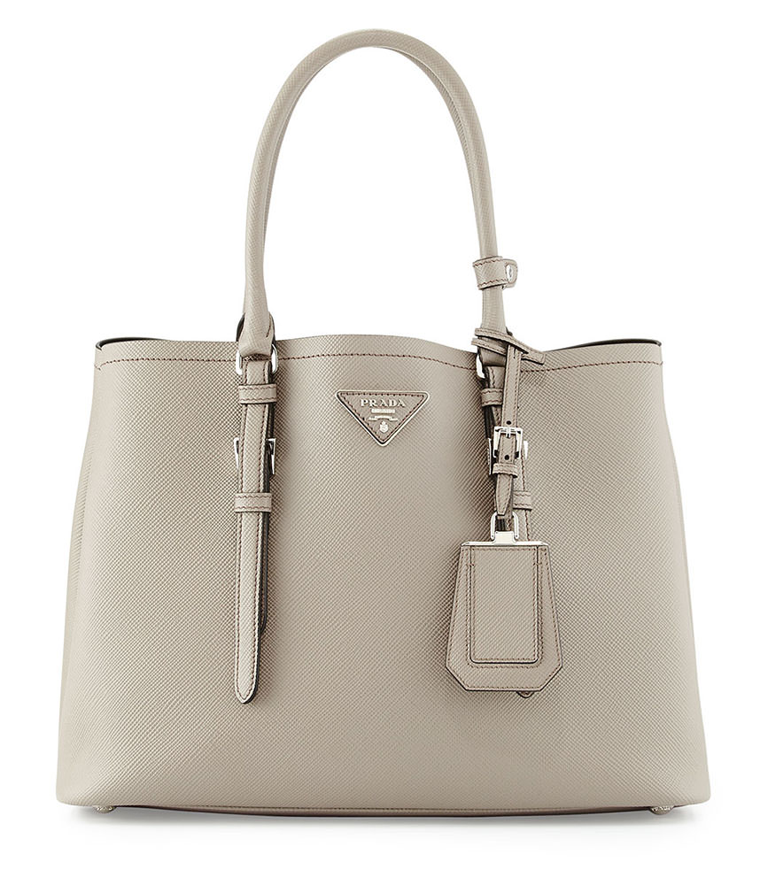 Prada Saffiano Cuir Covered-Strap Double Bag