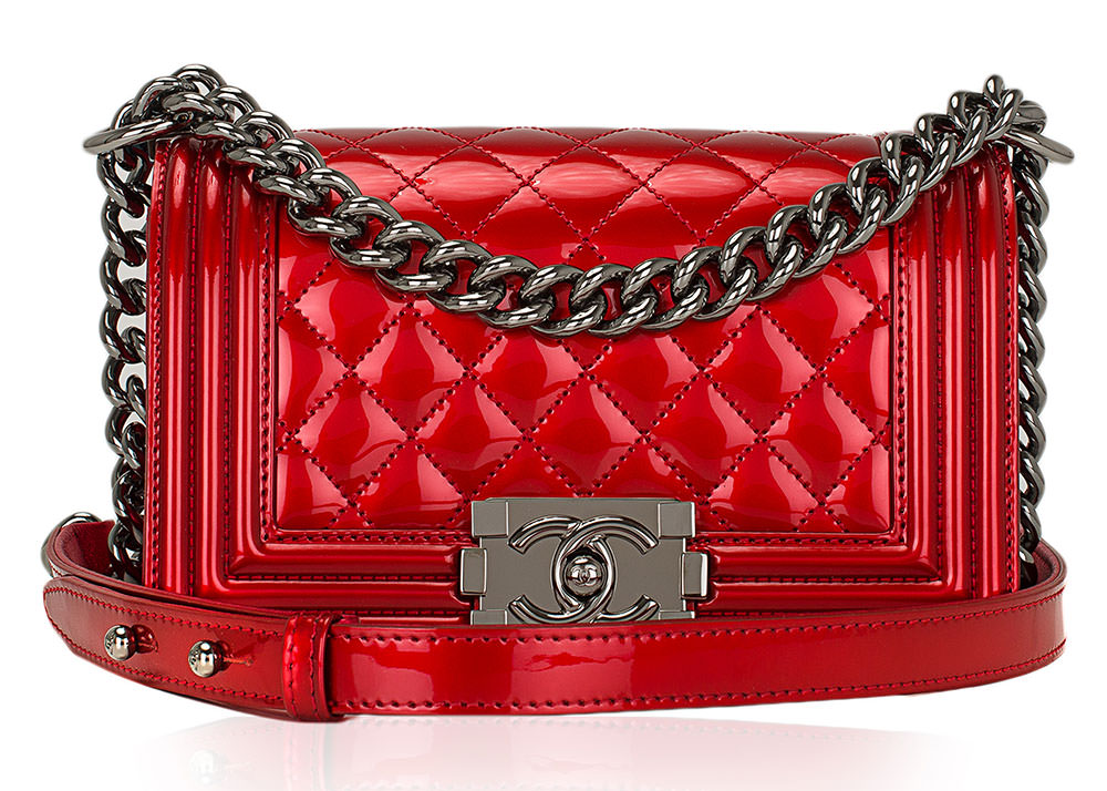 Chanel-Patent-Boy-Bag-Red