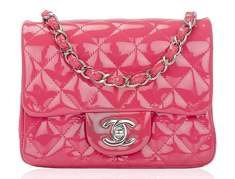 Chanel-Pink-Patent-Mini-Flap-Bag