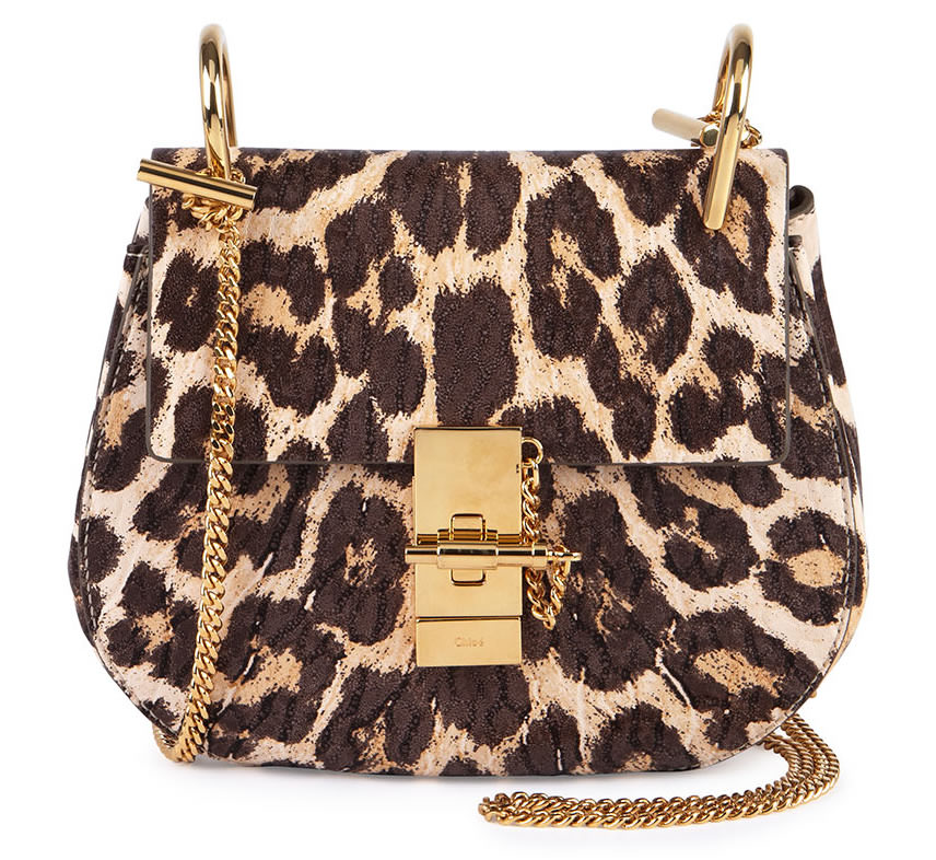 Chloe Drew Mini Chain Shoulder Bag in Leopard
