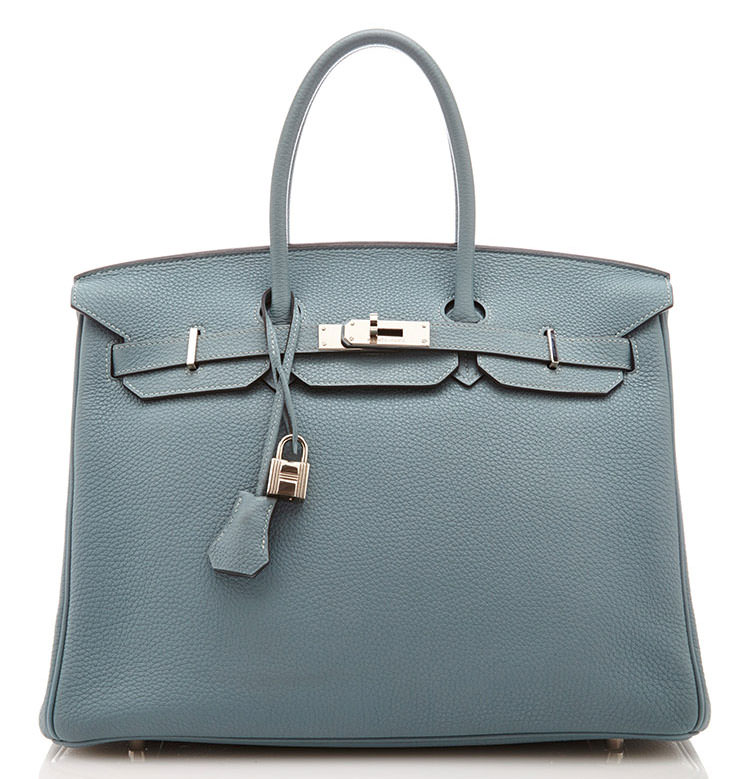 Hermes-35cm-Blue-Lin-Birkin-Togo