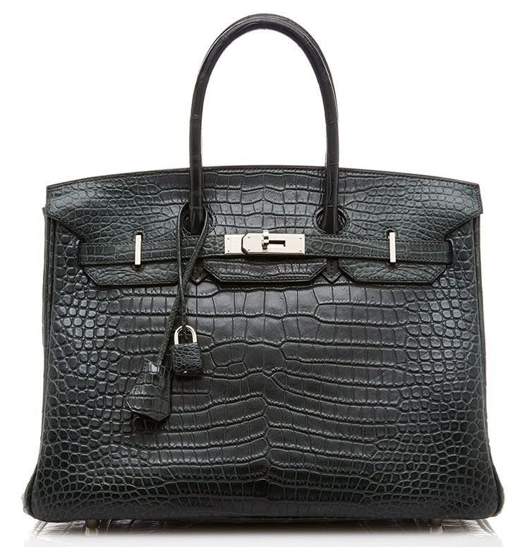 Hermes-Crocodile-Birkin-Vert-Fonce-35cm