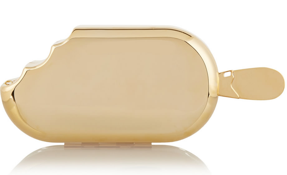 House of Holland Ice Cream Metallic Brass Clutch