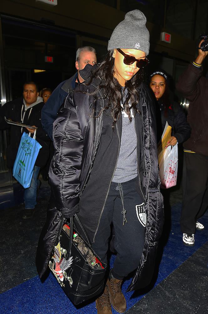 Rihanna catches a flight out of JFK airport in NYC