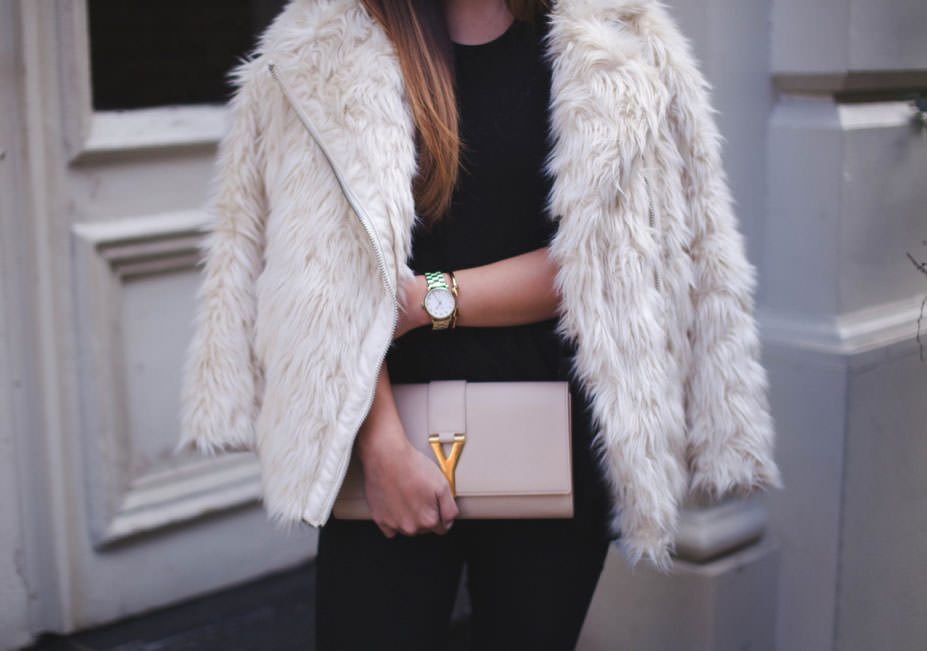 Saint-Laurent-Clutch-and-Fur-Coat