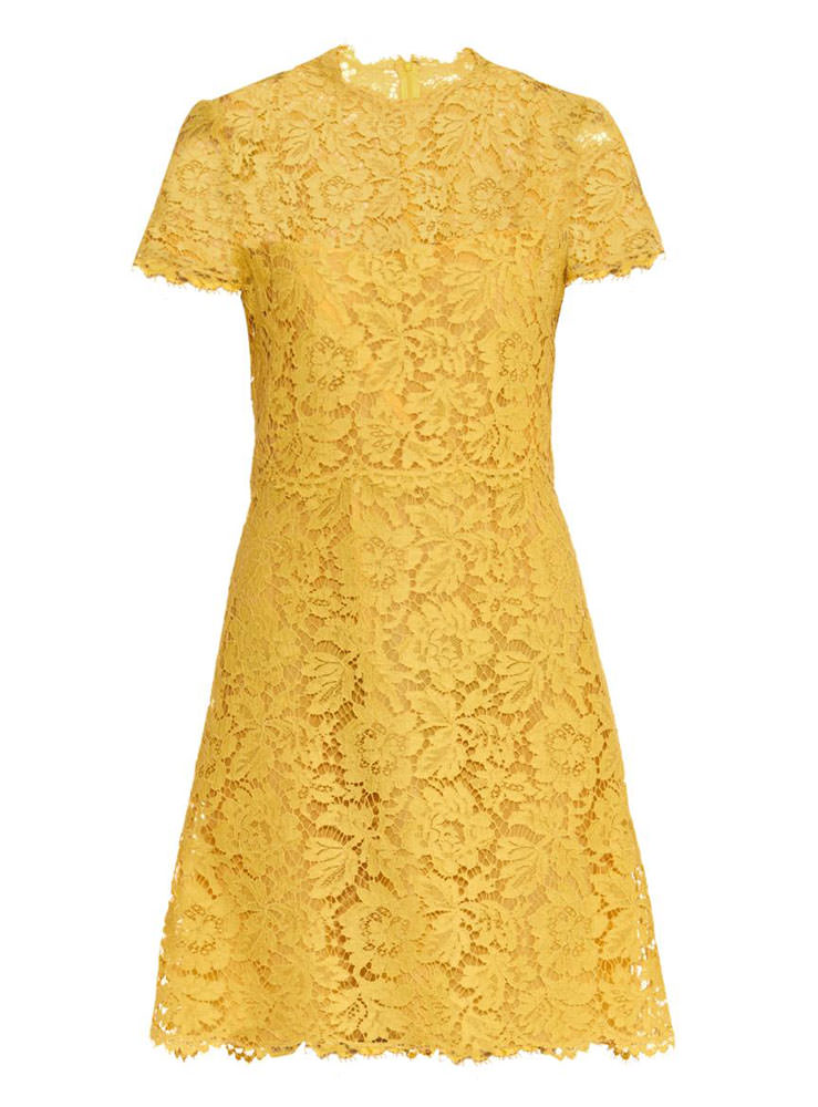 Valentino-Short-Sleeved-Lace-Dress