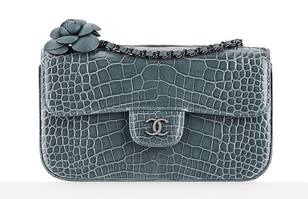 Chanel-Shiny-Alligator-Flap-Bag-with-Camellia