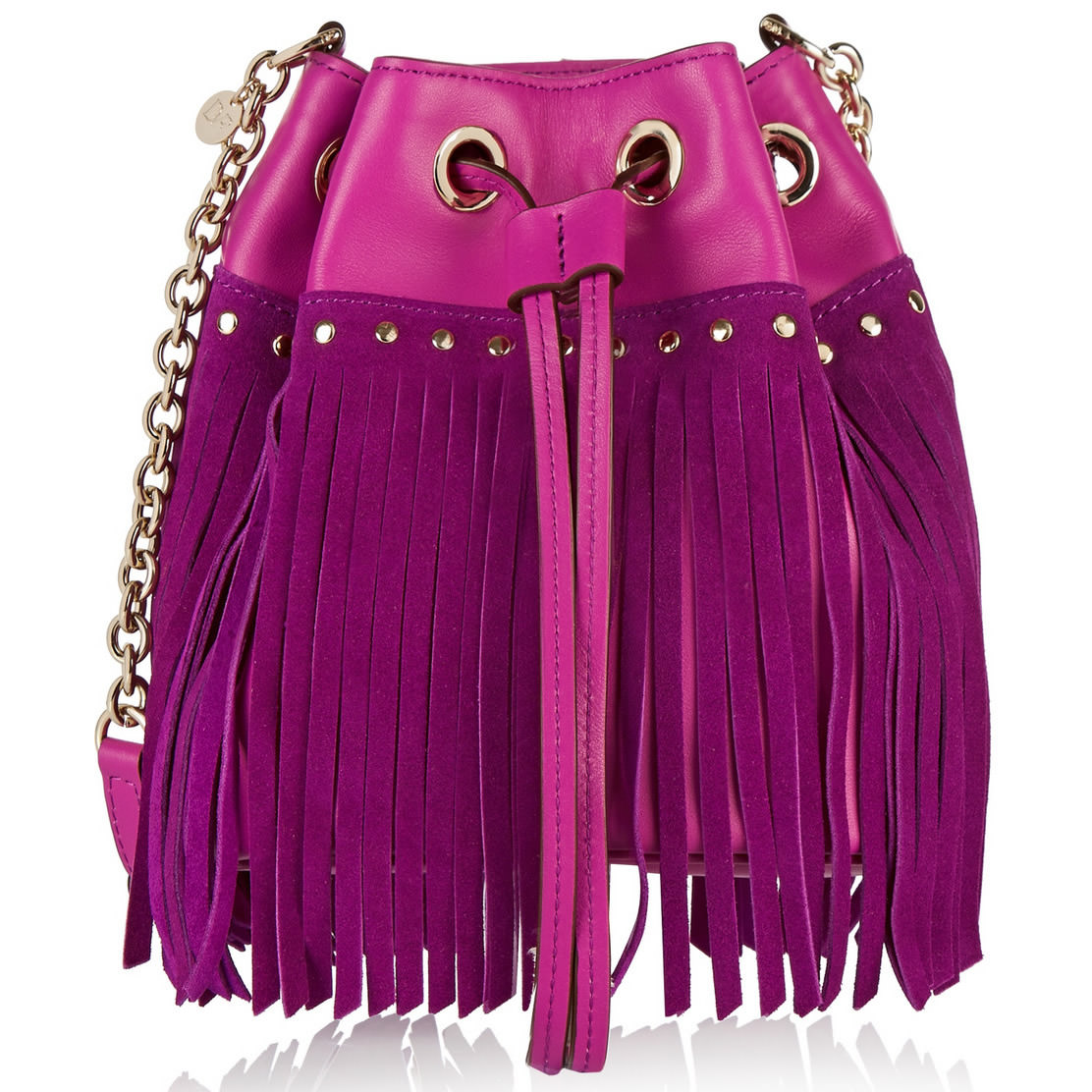 Diane von Furstenberg Disco Fringed Suede and Leather Shoulder Bag