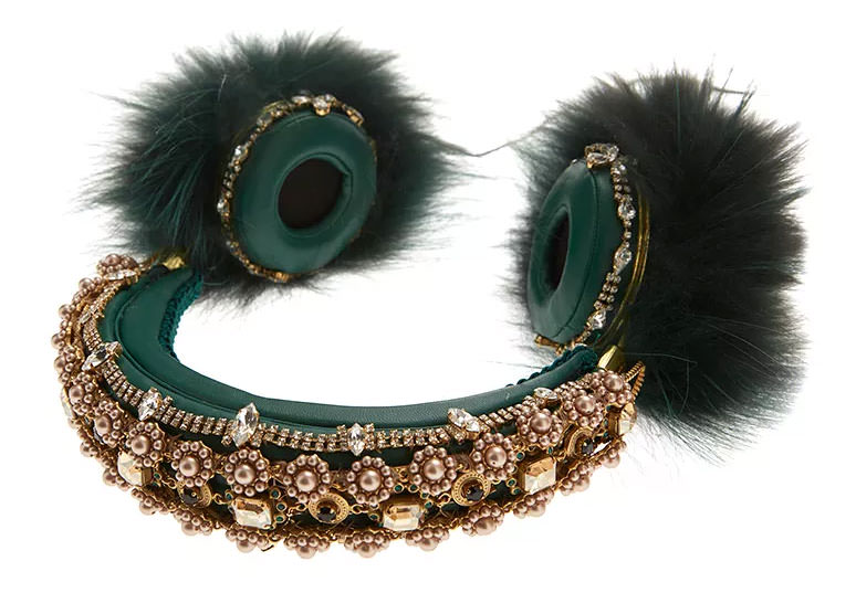 Dolce-&-Gabbana-Fox-Fur-Embellished-Leather-Headphones