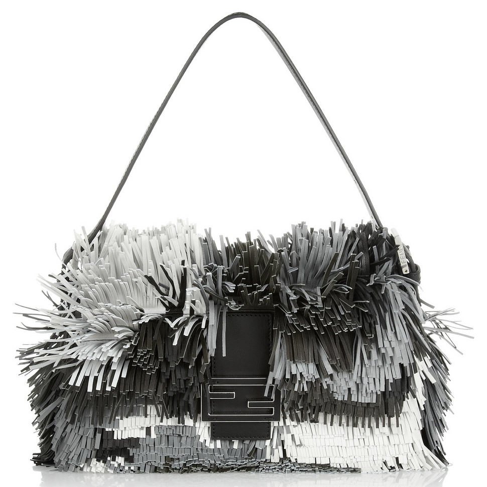 Fendi Baguette Fringed Leather Shoulder Bag