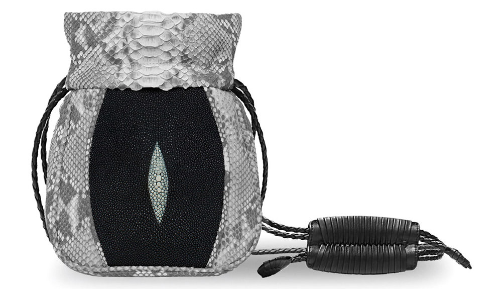 Khirma Mignonne Python & Stingray Pouch Bag