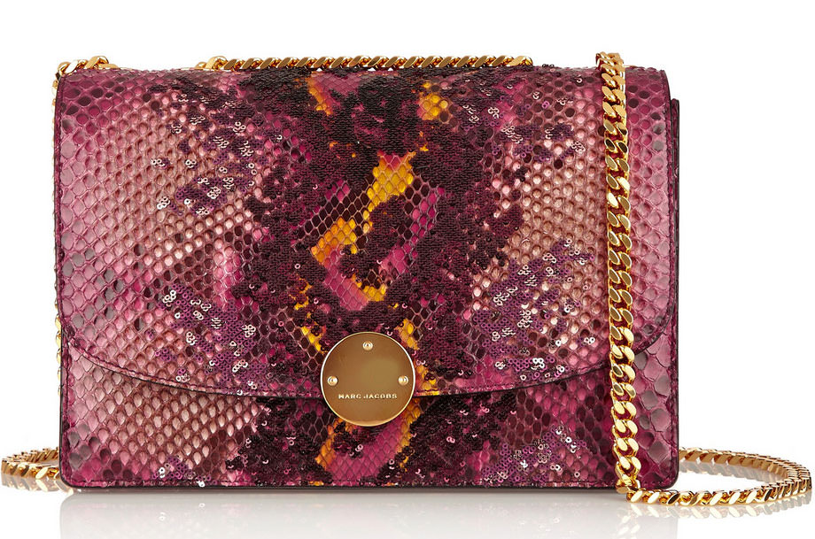 Marc-Jacobs-Python-and-Sequin-Trouble-Bag