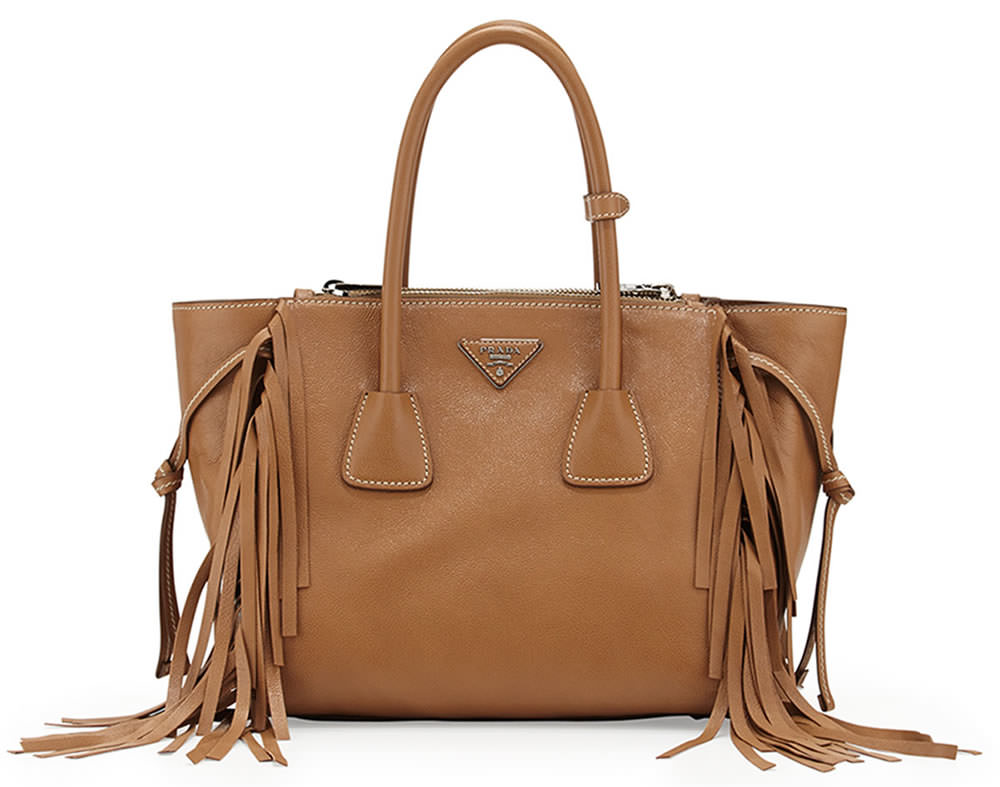 Prada Fringe Twin Pocket Tote Bag