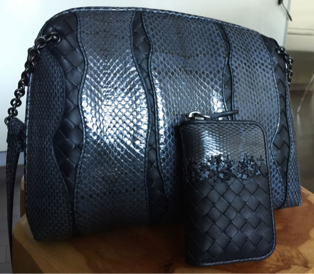 Bottega-Veneta-Snakeskin-and-Intrecciato-Shoulder-Bag