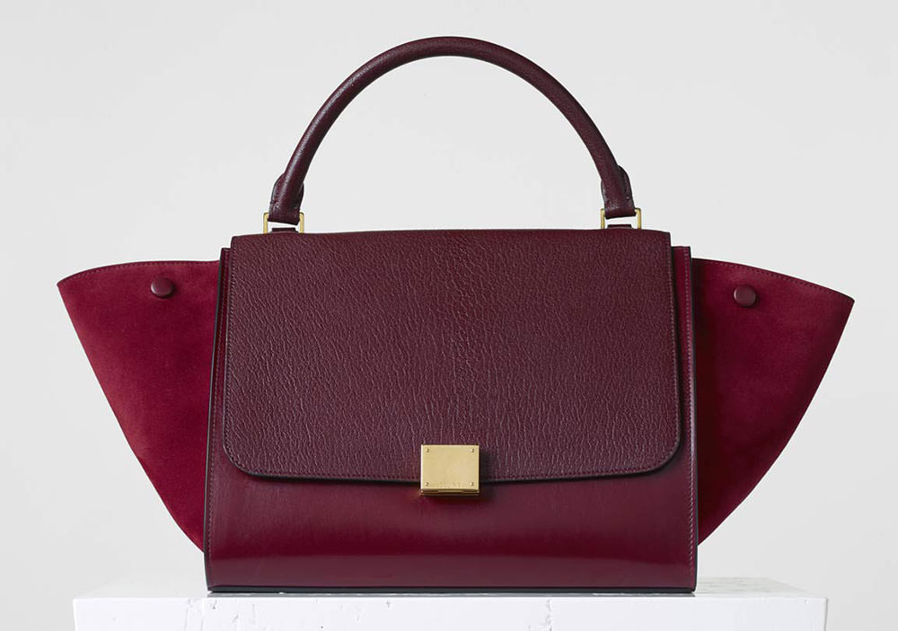 Celine-Medium-Trapeze-Bag-Burgundy