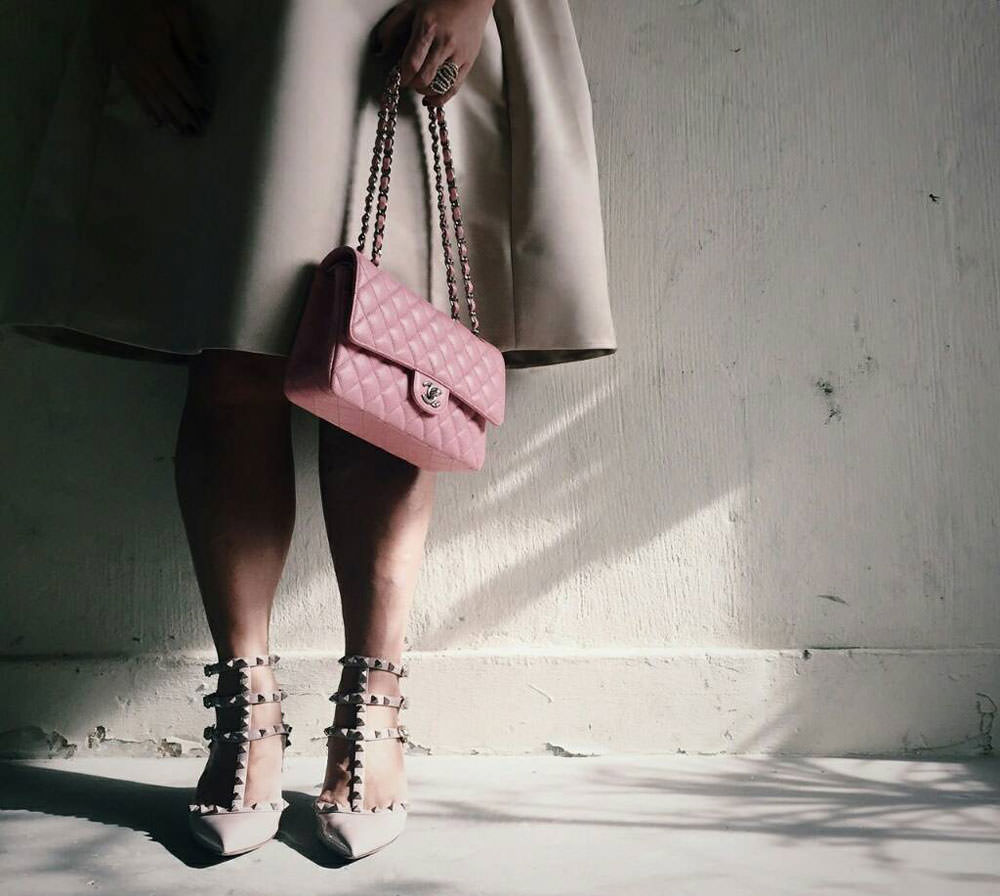 Chanel-Classic-Flap-Bag-and-Valentino-Rockstud-Pumps