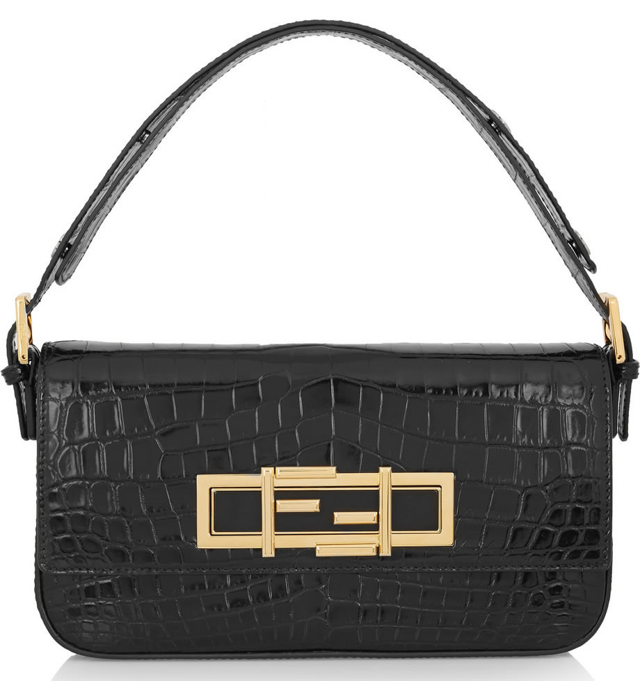 Fendi Baguette Crocodile Shoulder Bag