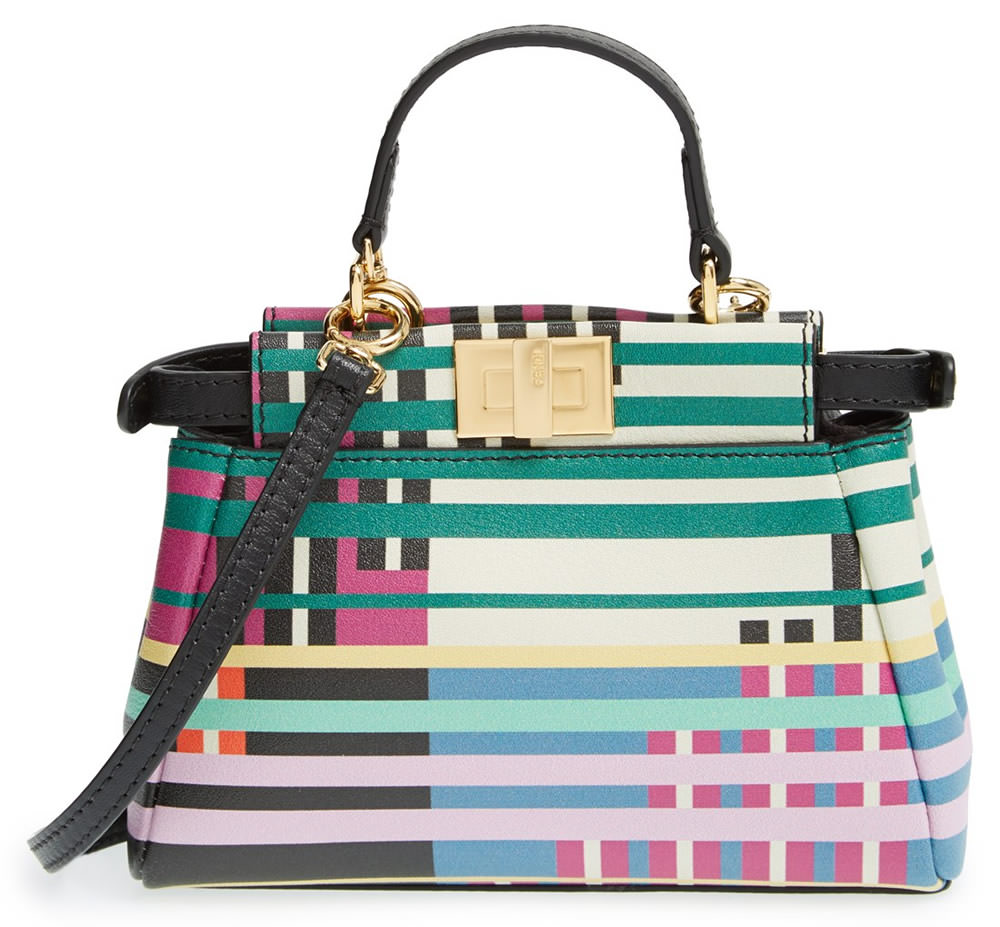 Fendi Micro Peekaboo Printed Leather Bag