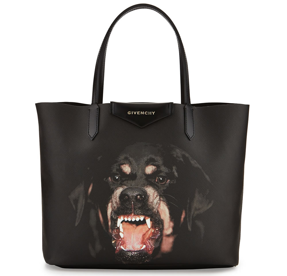 Givenchy Antigona Rottweiler Small Coated Canvas Shopping Tote Bag