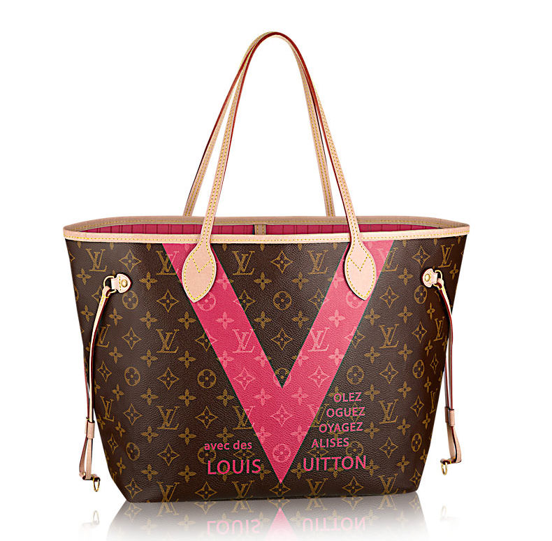 Louis-Vuitton-Monogram-V-Neverfull-MM-Pink-Bag
