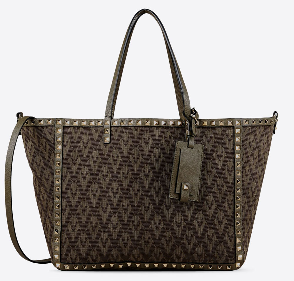 Valentino-Rockstud-Jacquard-and-Leather-Double-Tote