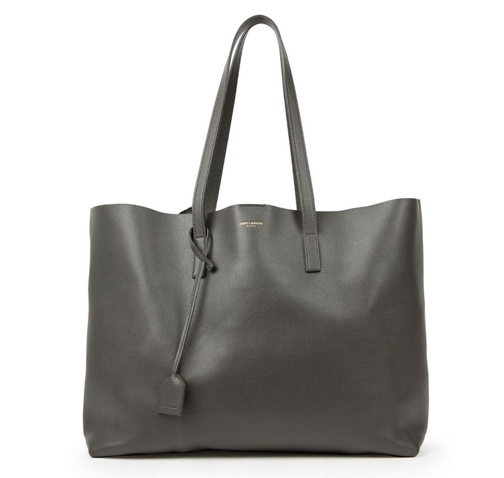 Saint-Laurent-Leather-Shopper-Tote