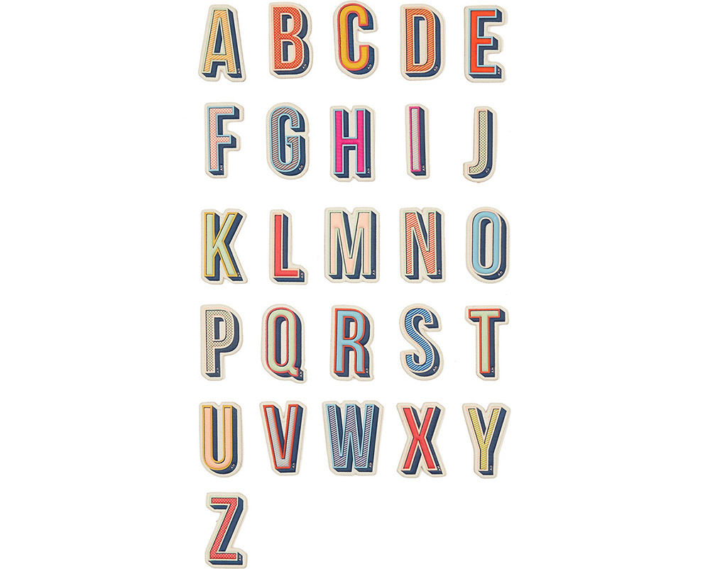 Anya Hindmarch Alphabet Textured-Leather Stickers
