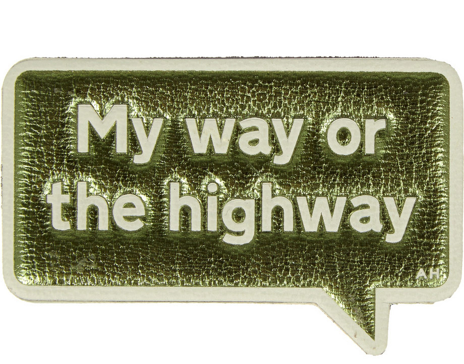 Anya Hindmarch My Way Metallic Textured-Leather adhesive Sticker