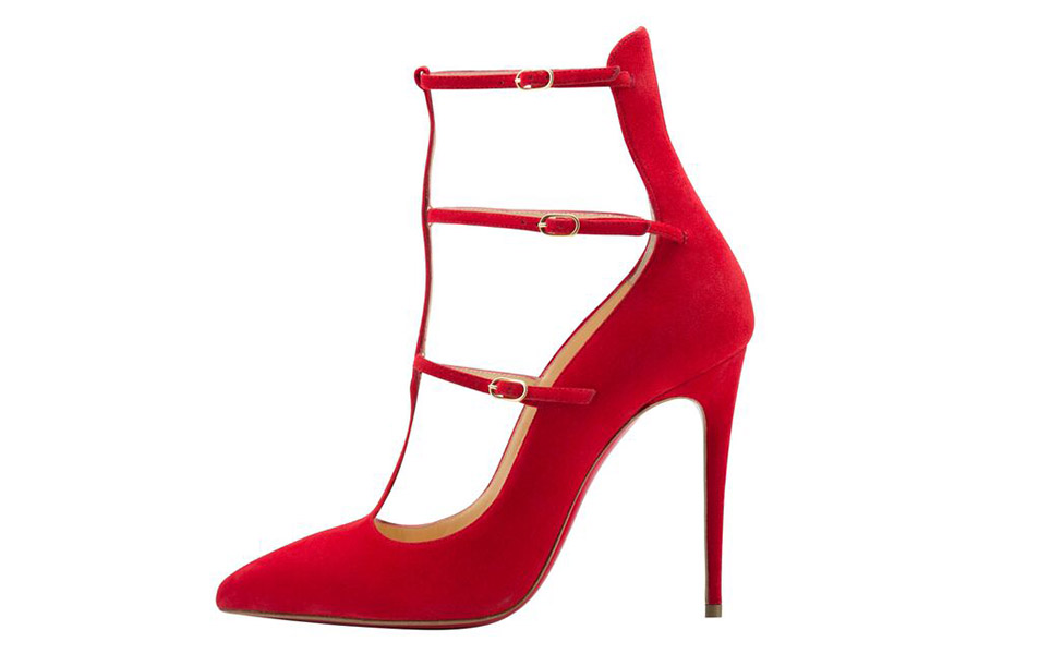 Christian Louboutin Pre-Fall 2015 Toerless Muse 100mm Suede Oeillet