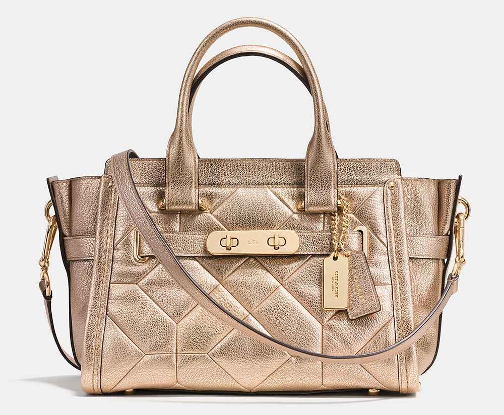 Coach-Swagger-Quilted-Metallic-Satchel
