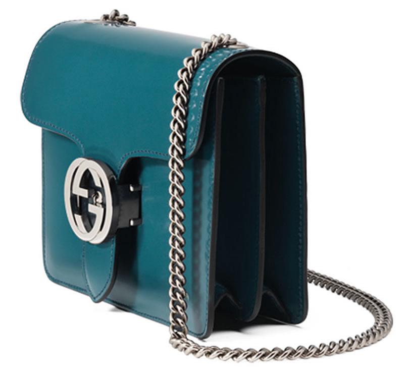 Gucci Interlocking Shoulder Bag Turquoise