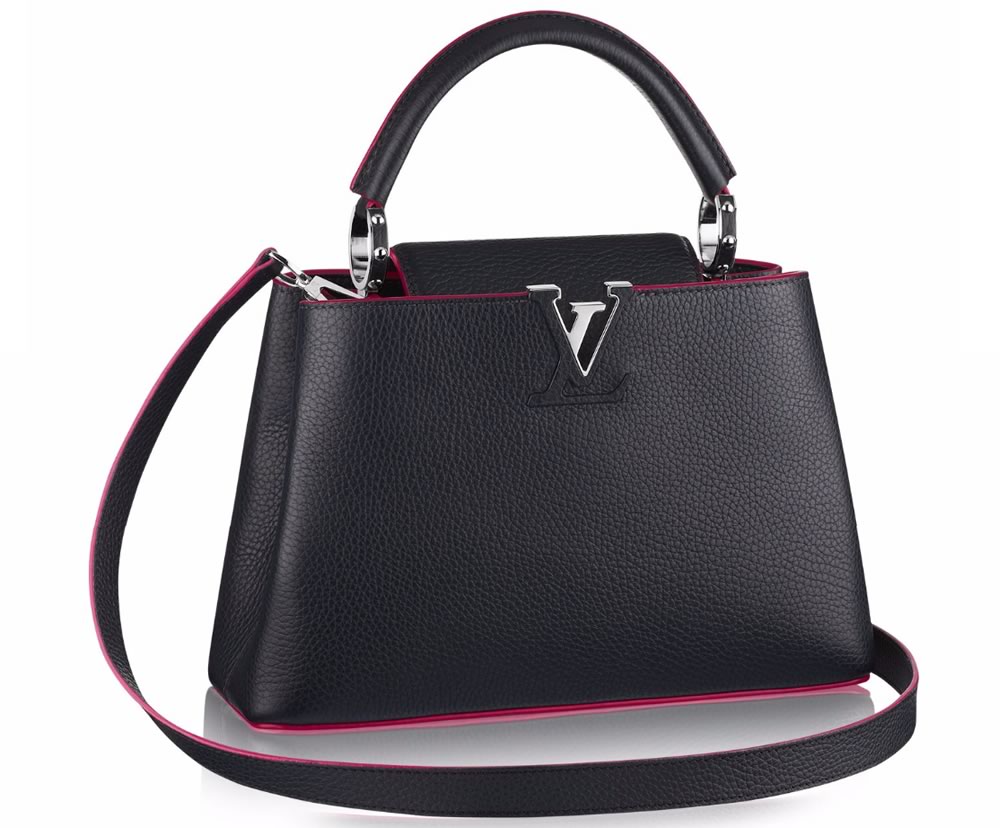 Louis Vuitton BB Capucines Black/ Pink taurillon leather For Sale at  1stDibs