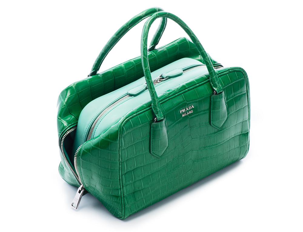 Prada Inside Bag Croco Verde Acquamarina