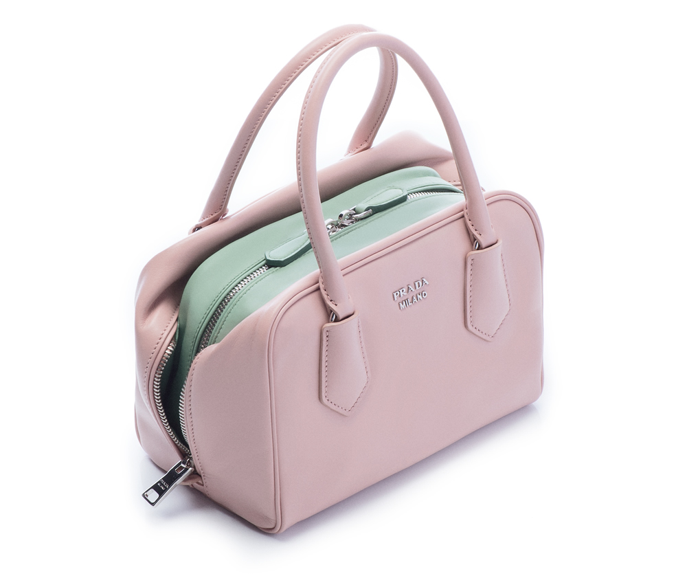 Prada Inside Bag Soft Calf Pesca Acquamarina