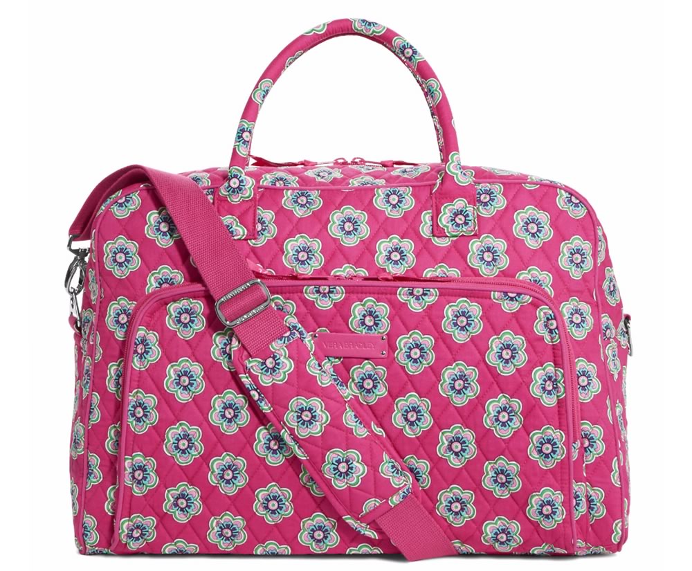 Vera Bradley Weekender Travel Bag in Pink Swirls Flowers