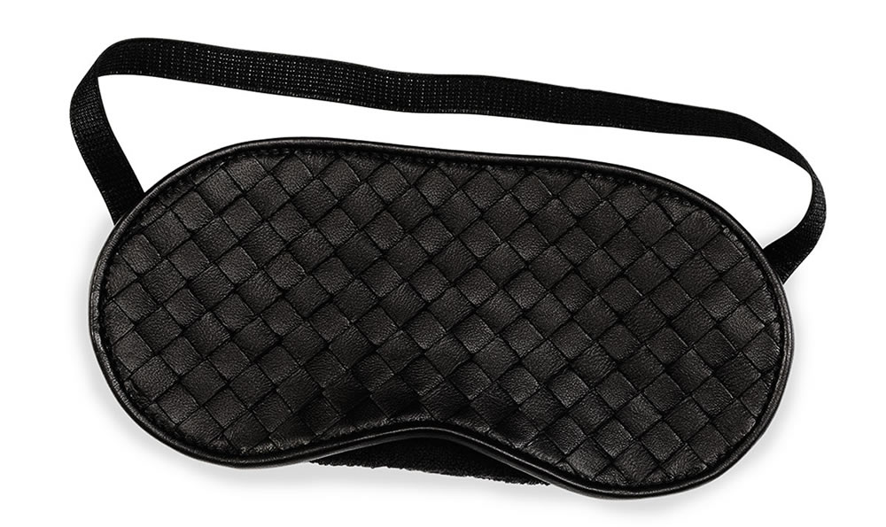 Bottega Veneta Intrecciato Leather Sleep Mask Black