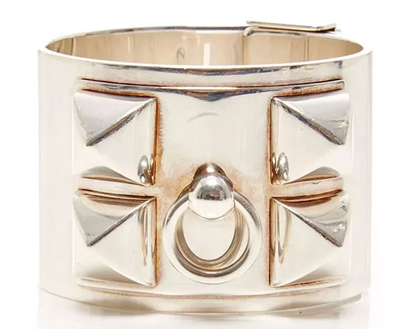 Hermes-Sterling-Silver-Collier-de-Chien-Cuff