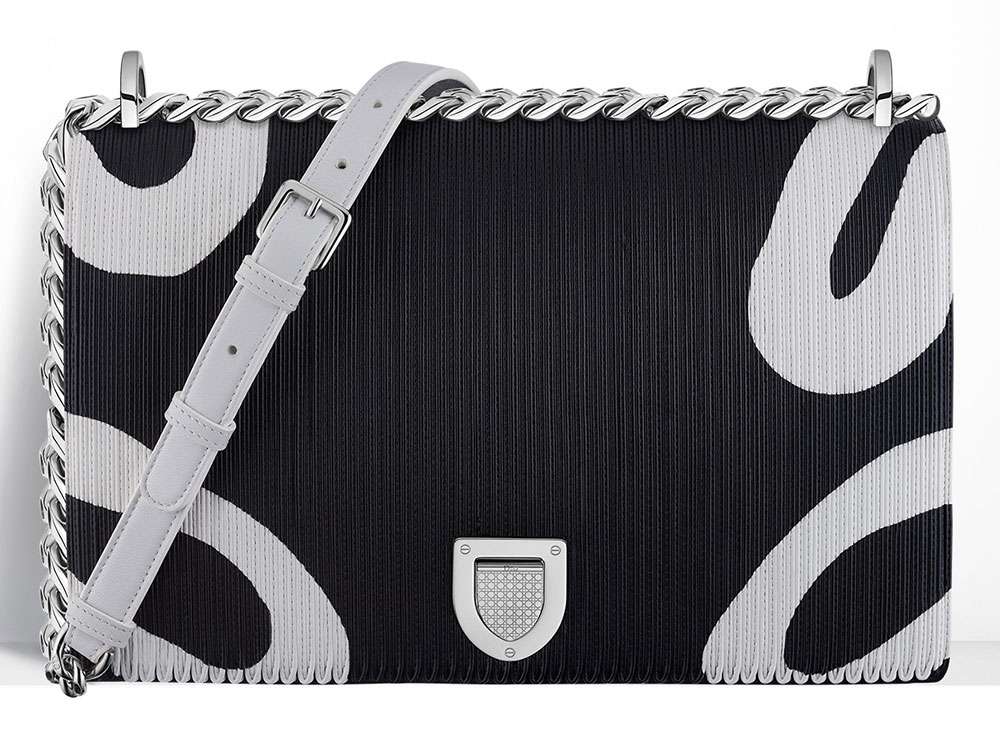 Christian-Dior-Diorama-Bag-Printed-Patchwork-Leather-Black