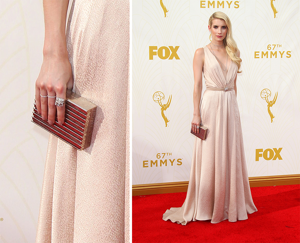 Emma-Roberts-Lee-Savage-Stack-Clutch