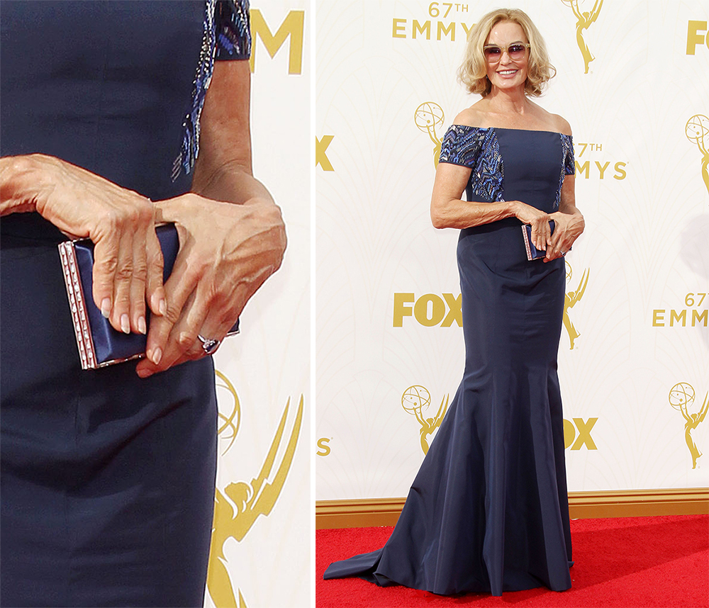 Jessica-Lange-Judith-Leiber-Satin-Clutch