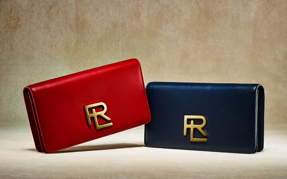 Ralph Lauren RL Clutch in Red, $1,200 Ralph Lauren RL Clutch in Navy, $1,200